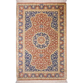 12238 Qum Silk rug 3.8 x 2.6 ft 116 x 79 cm signed carpet