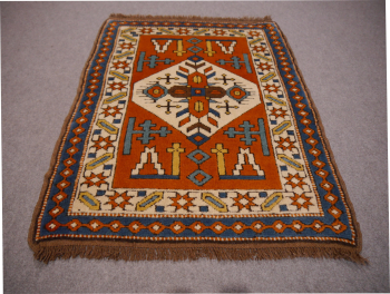 Preview: 13392 Kazak Kars vintage turkish rug 4 x 2.8 ft / 122 x 85 cm Preview: Kazak Kars vintage turkish rug 4 x 2.8 ft / 122 x 85 cm