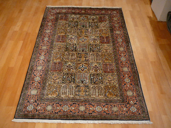 Preview: 13585 Kashmir silk rug India 6 x 4 ft / 183 x 123 cm Preview: Kashmir silk rug India 6 x 4 ft / 183 x 123 cm
