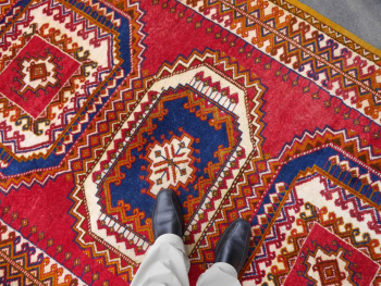 Preview: 15156 Moroccan Rug Amazigh 8 x 5 ft red and blue vintage Preview: 15156 Moroccan Rug Amazigh 8 x 5 ft red and blue vintage